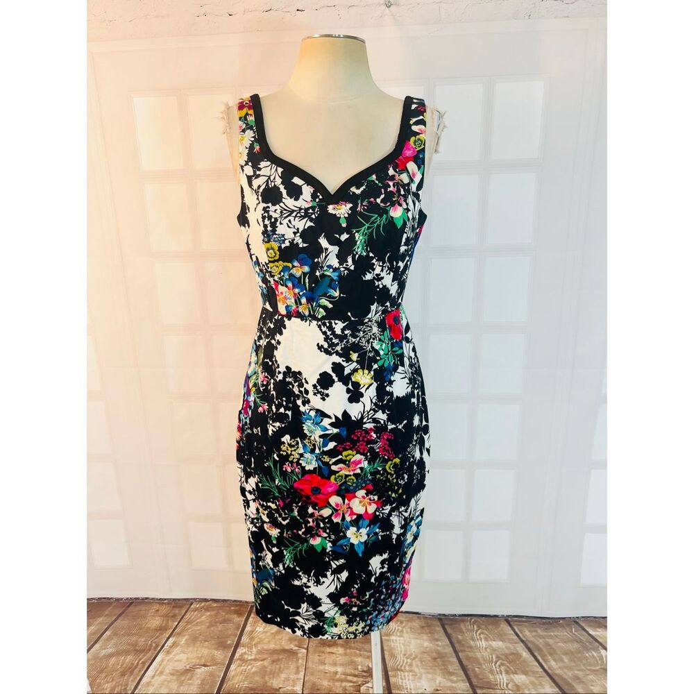 Leifnotes Anthropologie Multicolor Chroma Shadow Floral Shift Dress Size 6